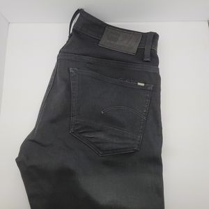 G Star Raw Mens 3301 button up tapered Jeans Black
